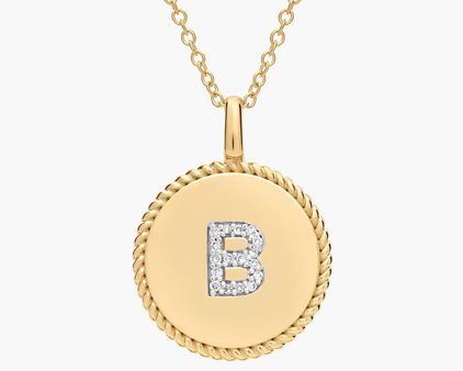 initial pendant in 14k yellow gold